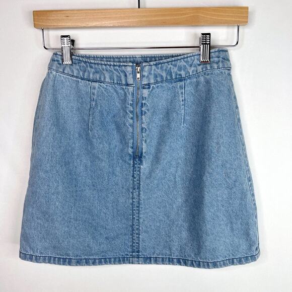 H&M Coachella Collection Floral Embroidered Denim Mini Skirt 4 - Picture 5 of 8